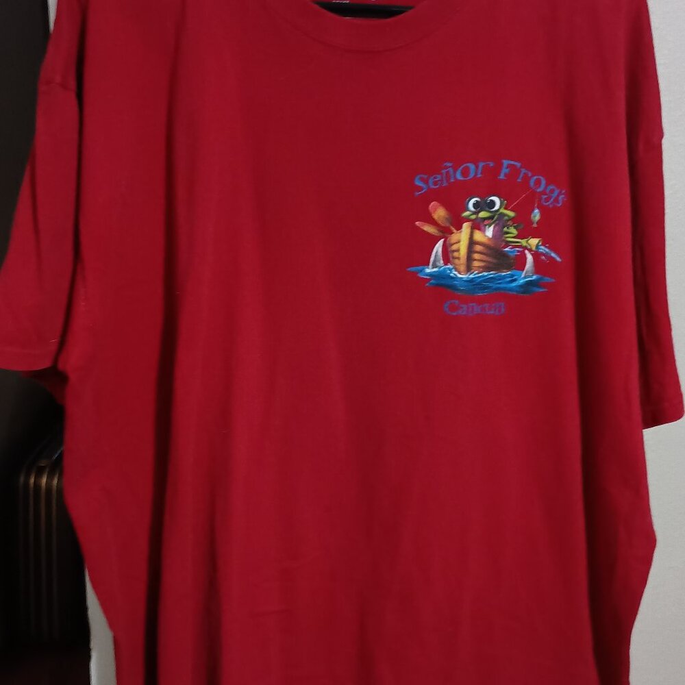 Senor Frogs Cancun Red Mens Short Sleeve T-shirt Size 2XL